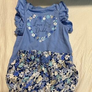 Blue Floral Kids Romper